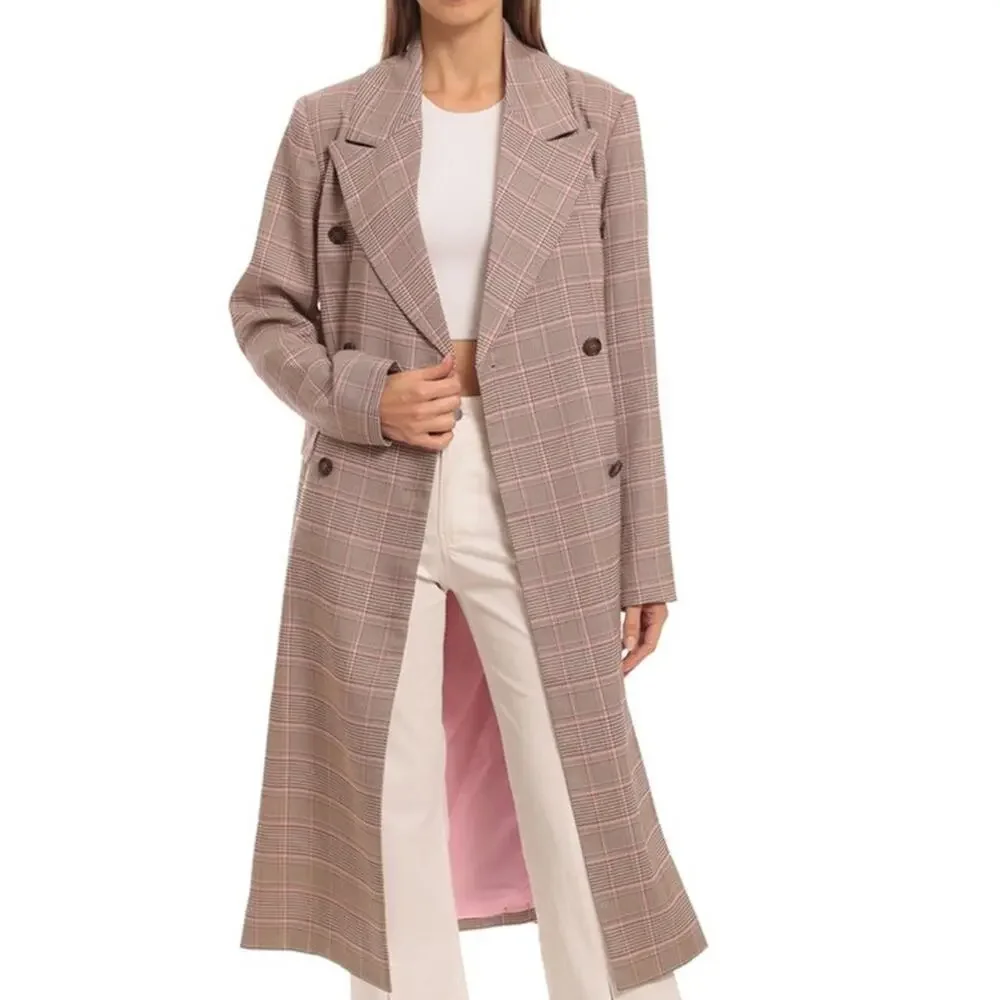 Avec Les Filles Plaid Coat Size S - Picture 1 of 6